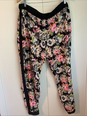 Forever 21+ Multicoloured Watercolour Floral Print Jogger Style Pants Size 3X
